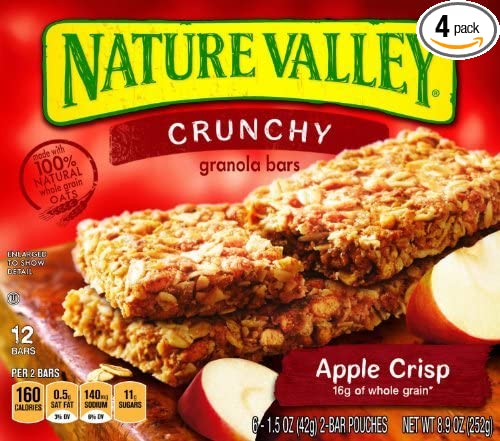  Nature Valley, Crunchy Granola Bars, Apple Crisp, 12-Count, 8.9oz Box (Pack of 4)  - 016000295704