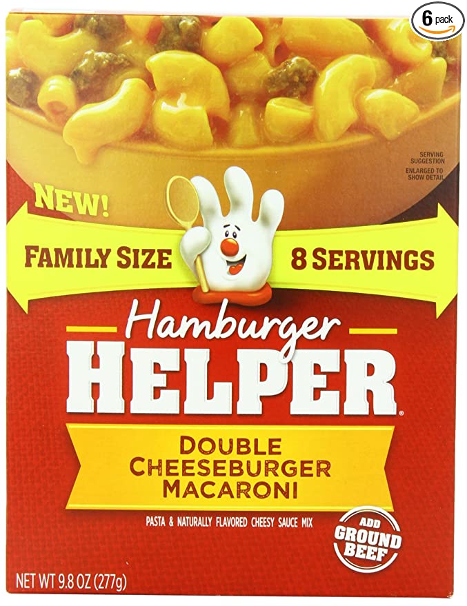 Hamburger Helper Pasta, Double Cheeseburger Macaroni, 9.8 Ounce (Pack of 6)  - 016000401785