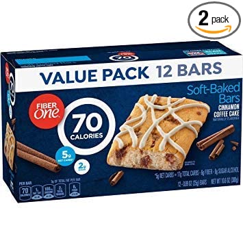 Fiber One 70 Calorie Bar, Cinnamon Coffee Cake - 2 Boxes of 12 (24 Total) - 016000445116