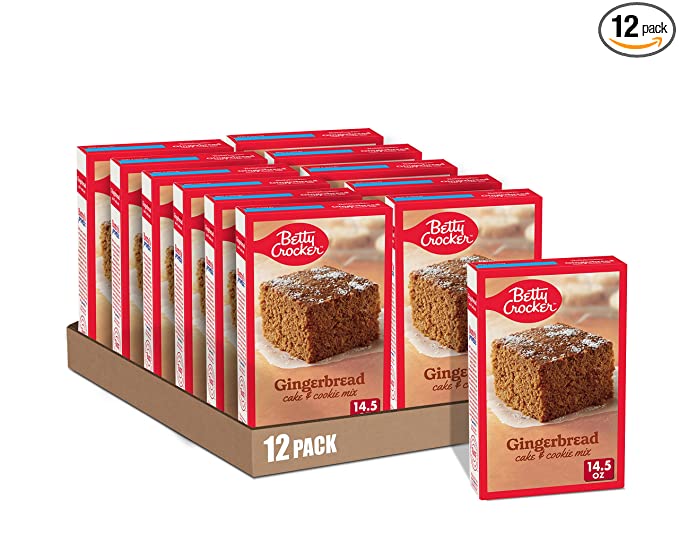  Betty Crocker Gingerbread Cake and Cookie Mix, 14.5 oz. (Pack of 12)  - 016000445307