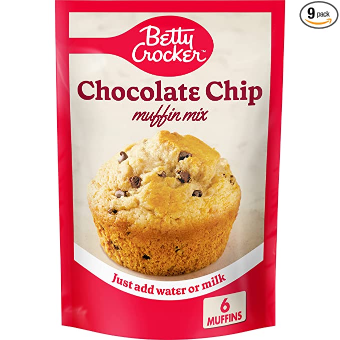 Betty Crocker Chocolate Chip Muffin Mix, 6.5 oz (Pack of 9) - 016000452756