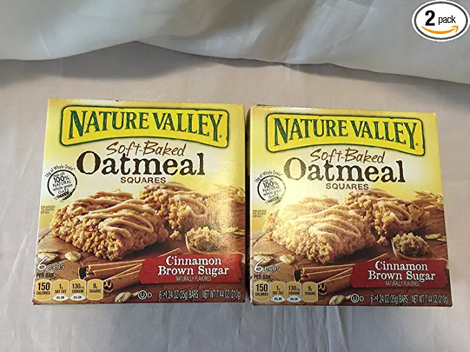 Nature Valley, Soft-Baked Oatmeal Squares, Cinnamon Brown Sugar, 7.44oz Box (... - 016000458987