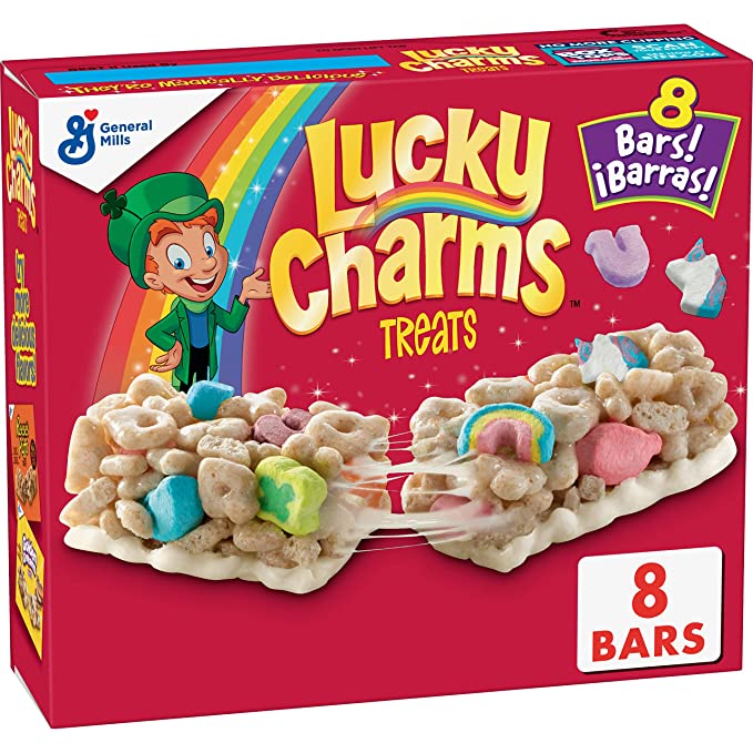  Lucky Charms Breakfast Cereal Treat Bars, Snack Bars, 6.8 oz, 8 ct - 016000467576