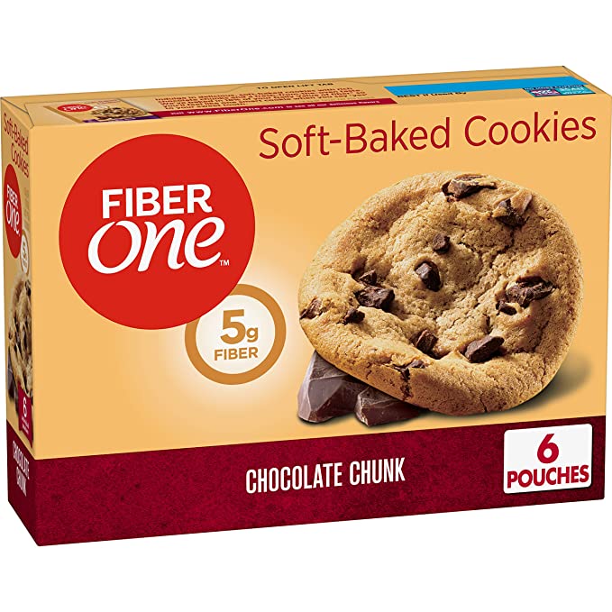  Fiber One Soft-Baked Cookies, Chocolate Chunk, 6.6 Ounce  - 016000480377