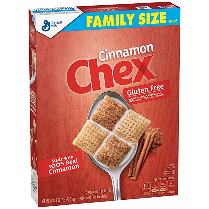  Cinnamon Chex Cereal, Gluten Free Cereal, 12.1 oz - 016000487895