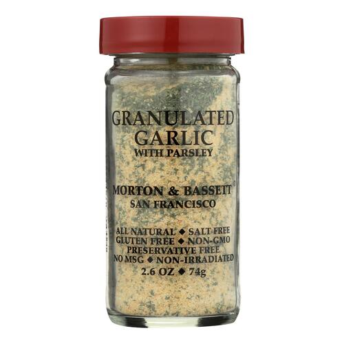Morton And Bassett Seasoning - Garlic With Parsley - Granulated - 2.6 Oz - Case Of 3 - 016291441729