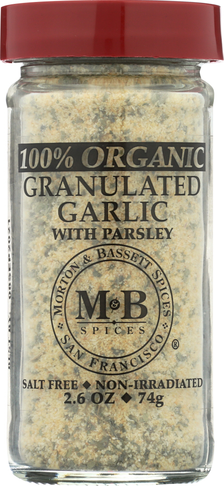 MORTON & BASSETT: Organic Granulated Garlic With Parsley, 2.6 oz - 0016291442726