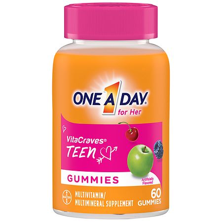 One A Day Teen for Her Multivitamin Gummies 60 Count - 016500558187