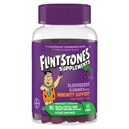 Flintstones Kids Elderberry Gummies with Immunity Support 60 Count - 016500593317