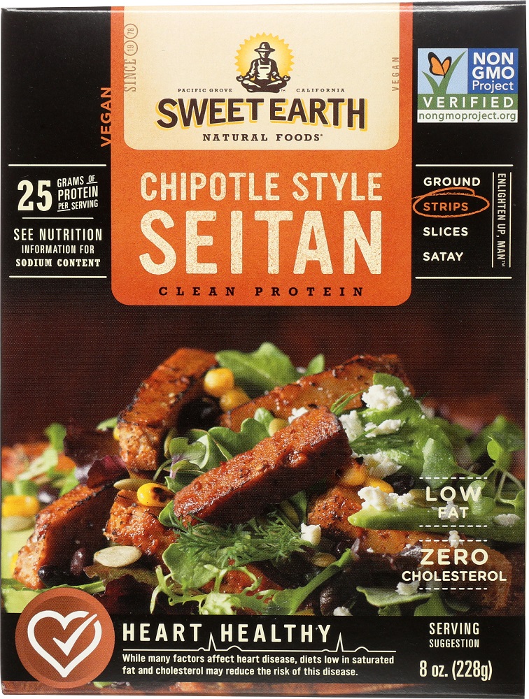 SWEET EARTH: Seitan Strips Chipotle, 8 oz - 0016741311770