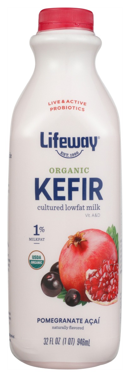LIFEWAY: Organic Low Fat Kefir Pomegranate Acai, 32 oz - 0017077005326