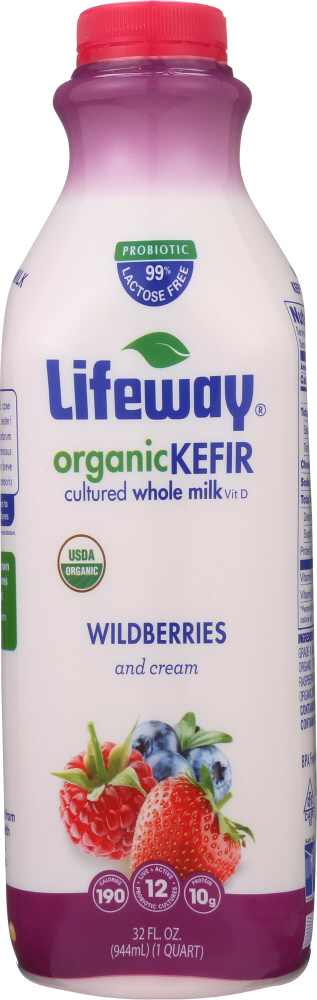 LIFEWAY: Organic Whole Milk Wildberries Kefir, 32 Oz - 0017077074322