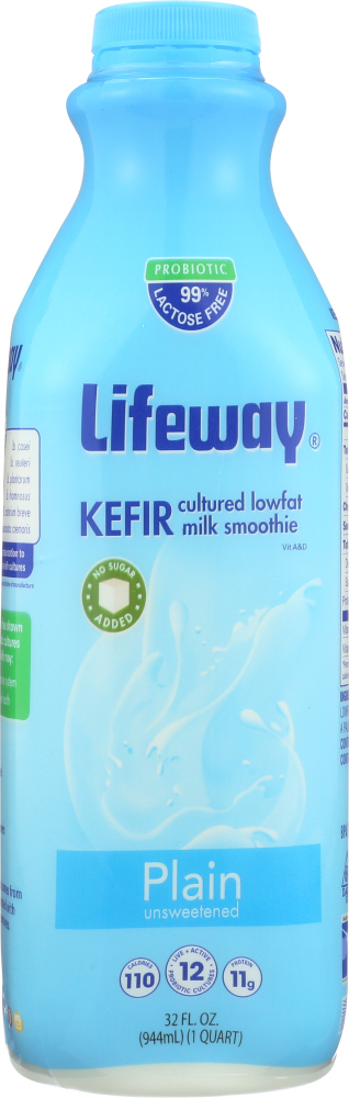 Plain Unsweetened Kefir Probiotic Cultured Lowfat Milk, Plain Unsweetened - 017077102322