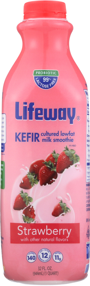 Strawberry Kefir Cultured Lowfat Milk, Strawberry - 017077103329