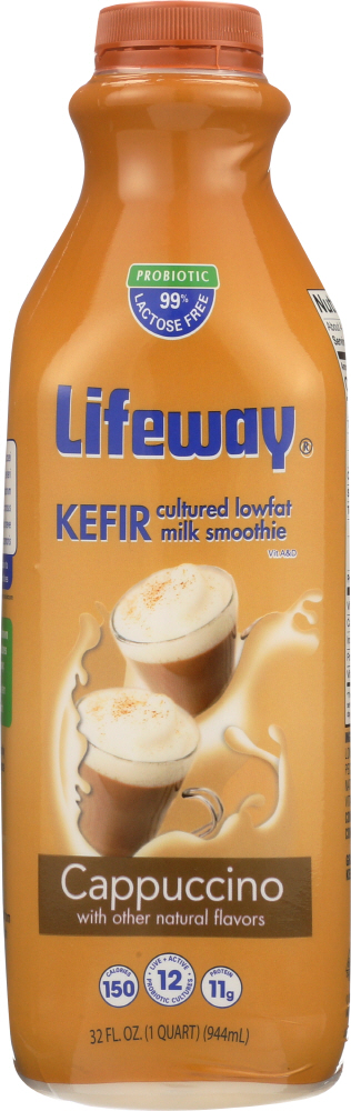 LIFEWAY: Lowfat Kefir Cultured Milk Smoothie Cappuccino, 32 Oz - 0017077106320