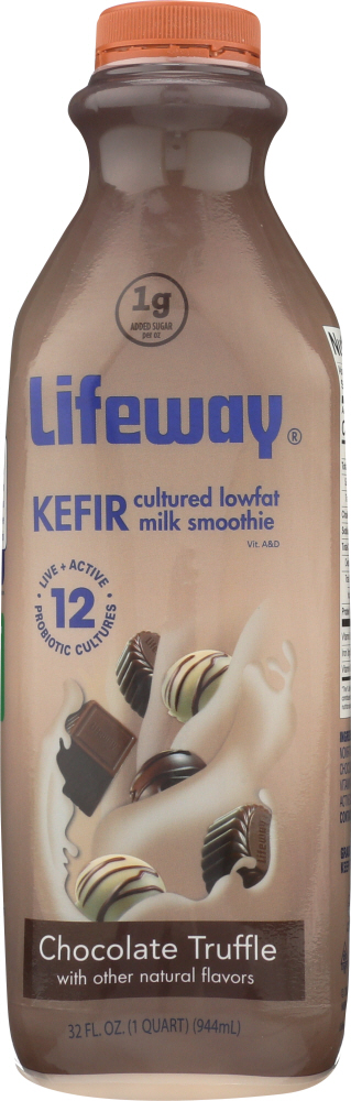 LIFEWAY: Kefir Cultured Milk Smoothie Chocolate Truffle, 32 oz - 0017077151320