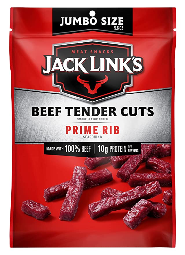  Jack Link's Tender Cuts, Prime Rib Flavor, 5.6 Oz Sharing-Size Bag – Jerky Snack with 10g of Protein and 70 Calories, Made with Premium Beef, 96 Percent Fat Free (Packaging May Vary)  - 773821734392