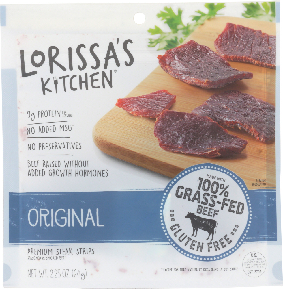 LORISSAS KITCHEN: Premium Steak Strips Original, 2.25 oz - 0017082885326