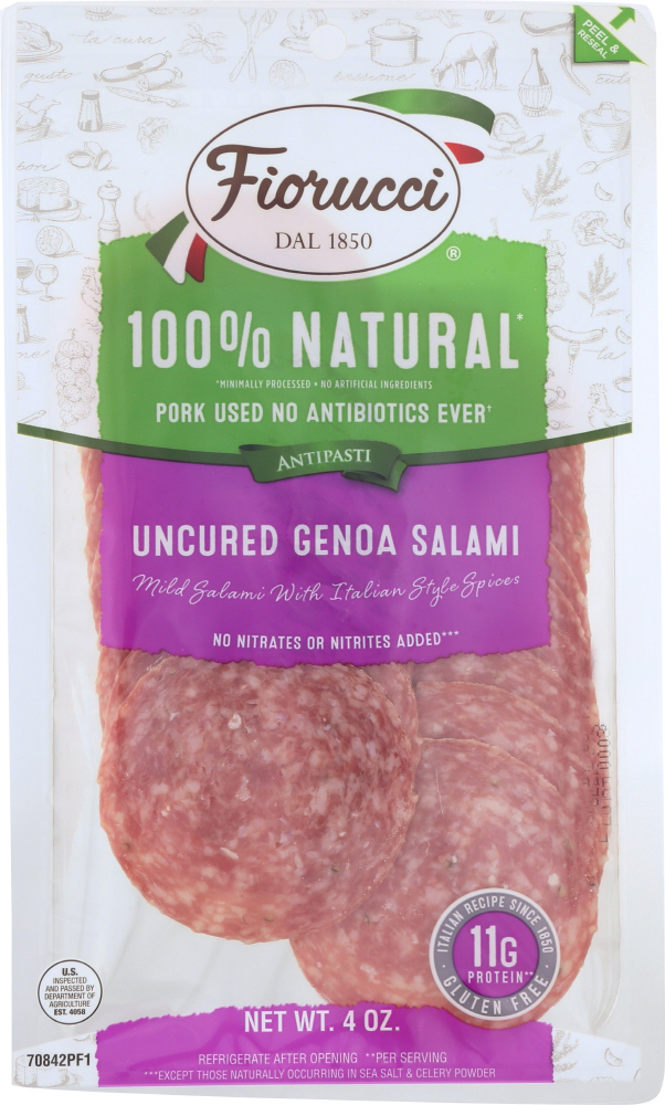 Uncured Genoa Salami Mild Salami With Italian Style Spices, Uncured Genoa Salami - 017869708428