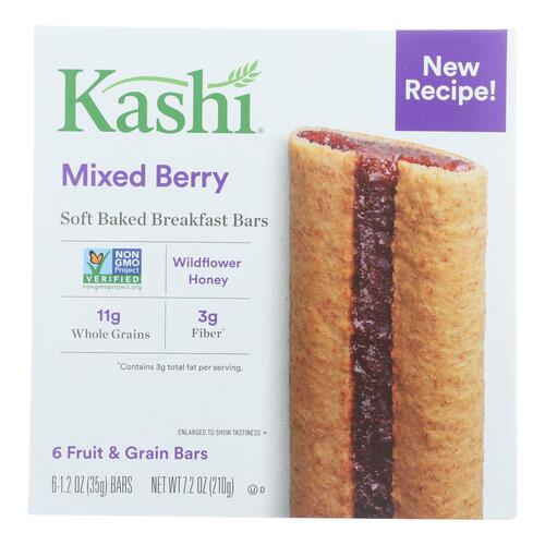 Kashi Soft Baked Breakfast Bars, Fiber Bars, Kids Snacks, Mixed Berry, 7.2oz Box (6 Bars) - 018627394259