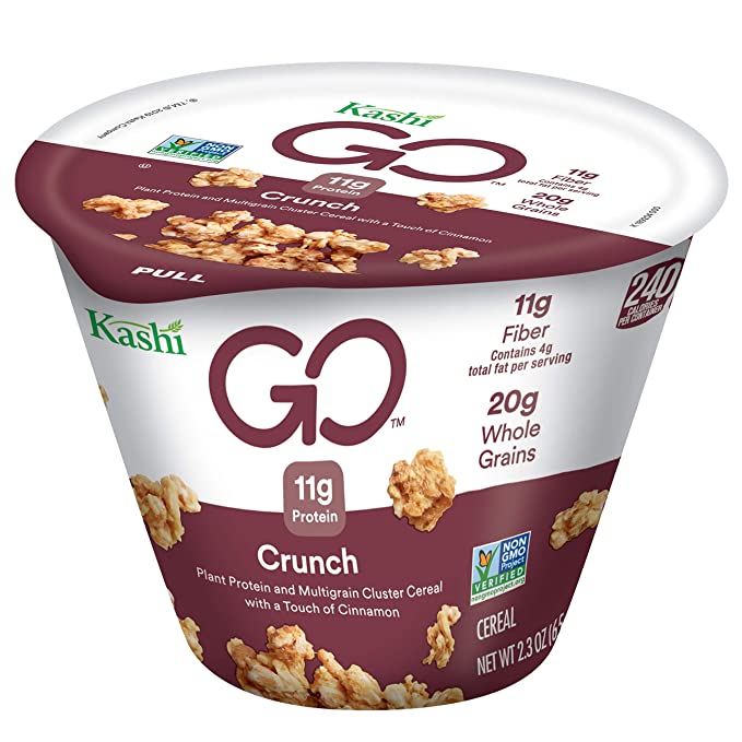  Kashi GO Breakfast Cereal, Cup to Go, Breakfast Snacks, Crunch, 2.3oz Cup (1 Cup) - 018627446415