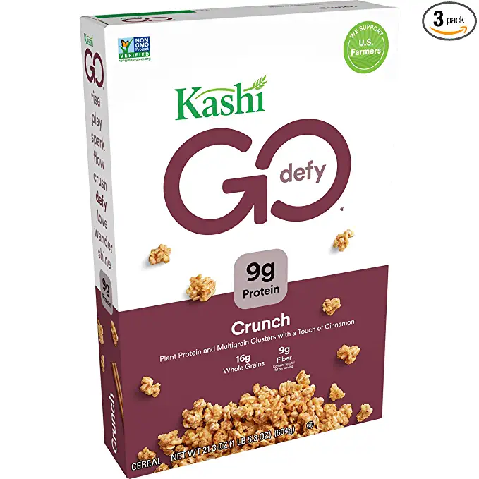  Kashi GO Crunch Breakfast Cereal - Non-GMO Project Verified, Vegetarian, Bulk Cereal 21.3 Oz Box (Pack of 3 Boxes) - 018627703716