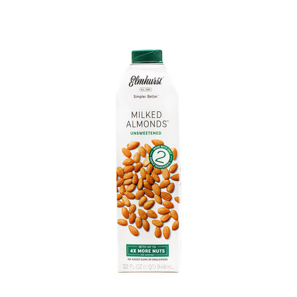 ELMHURST: Unsweetened Milked Almonds, 32 oz - 0018944001021