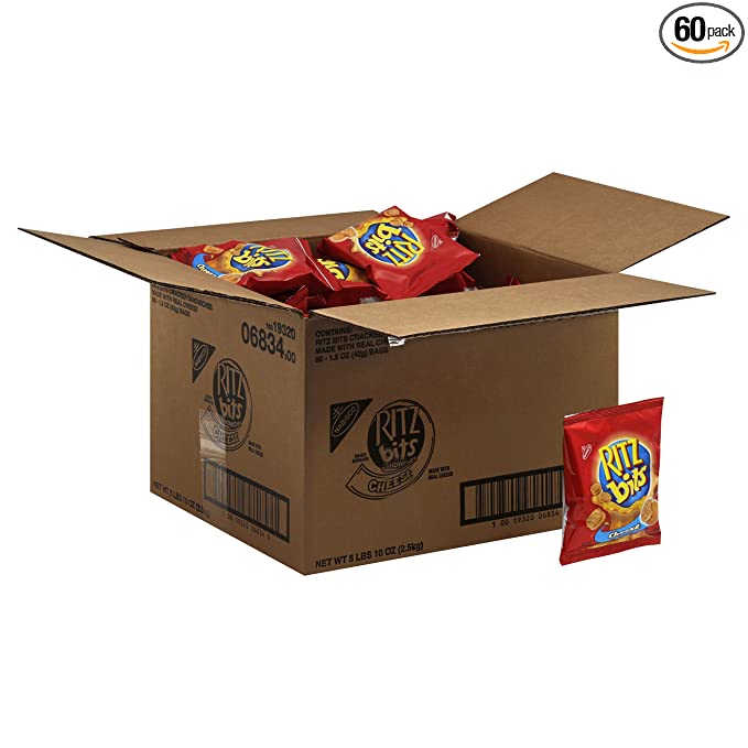 Ritz Bits Cheese Cracker, 1.5-Ounce Units (Pack of 60) - 019320068348