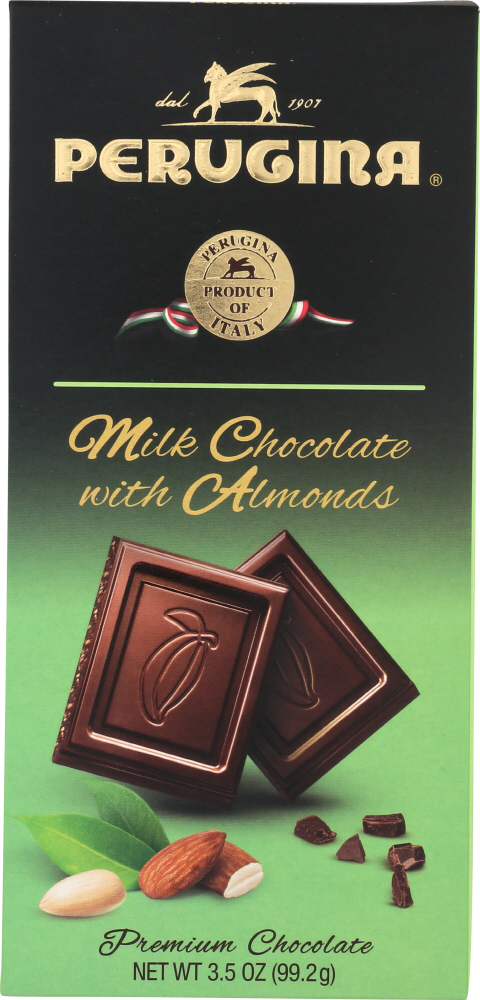 PERUGINA: Milk Chocolate with Almonds Bar, 3.5 Oz - 0020182057029