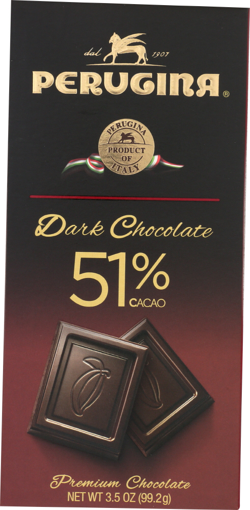 PERUGINA: Dark Chocolate Bar 51% Cacao, 3.5 Oz - 0020182057036