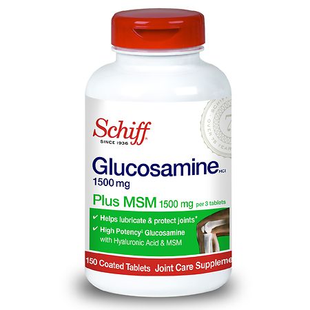 Schiff Glucosamine 1500mg (per serving) Plus MSM Tablets (150 count), To Help Support Joint Mobility and Flexibility With Extra Cartilage Support* - 020525110190