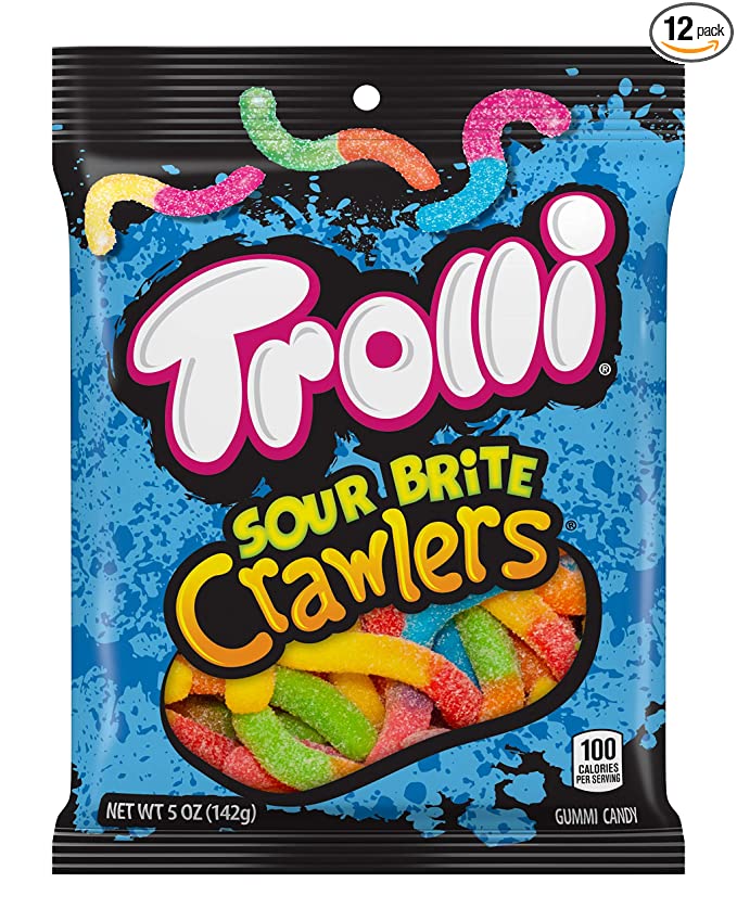 Trolli, Sour Brite Crawlers, Gummi Candy - 020709012302