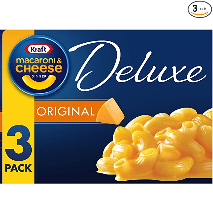  Kraft Deluxe Original Cheddar Macaroni & Cheese Dinner (3 ct Pack, 14 oz Boxes)  - 021000057184