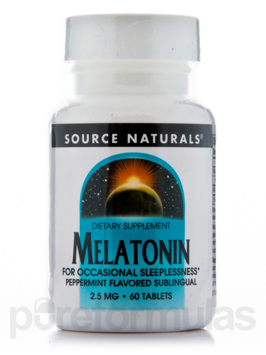 Melatonin 2.5 Mg Peppermint Flavored Sublingual Tablets For Restfull Sleep, 60 Ea - 021078000846