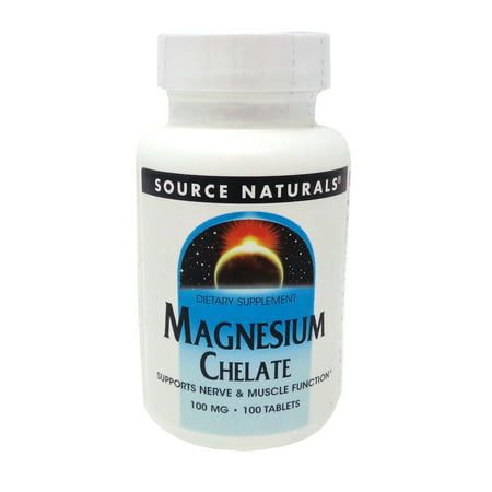 Source Naturals - Magnesium Amino Acid Chelate 100 mg. - 100 Tablets - 021078003175