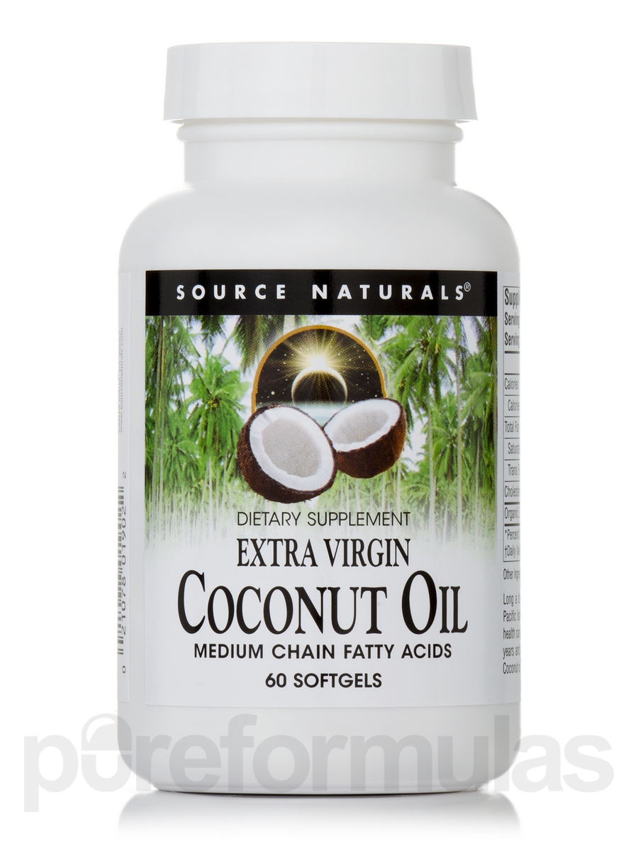 Source Naturals Extra Virgin Coconut Oil Softgels, 60 Ct - 021078019022