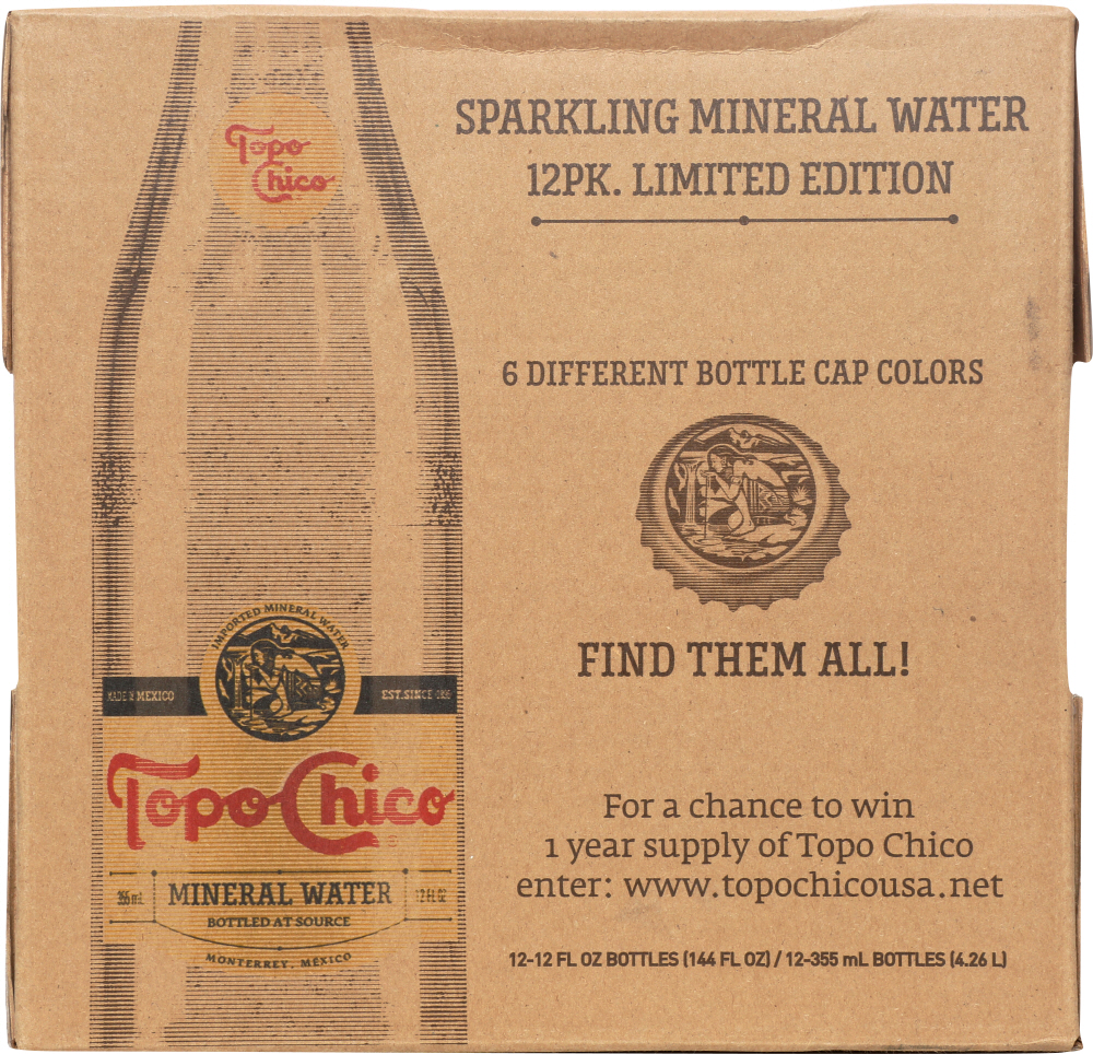 TOPO CHICO: Mineral Water 12 count (12 oz each), 144 oz - 0021136050462