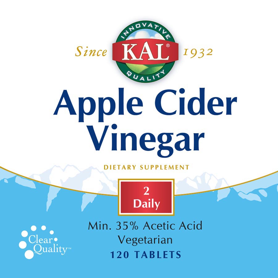 KAL Apple Cider Vinegar Capsules, 500 mg, 120 Count - 021245518600