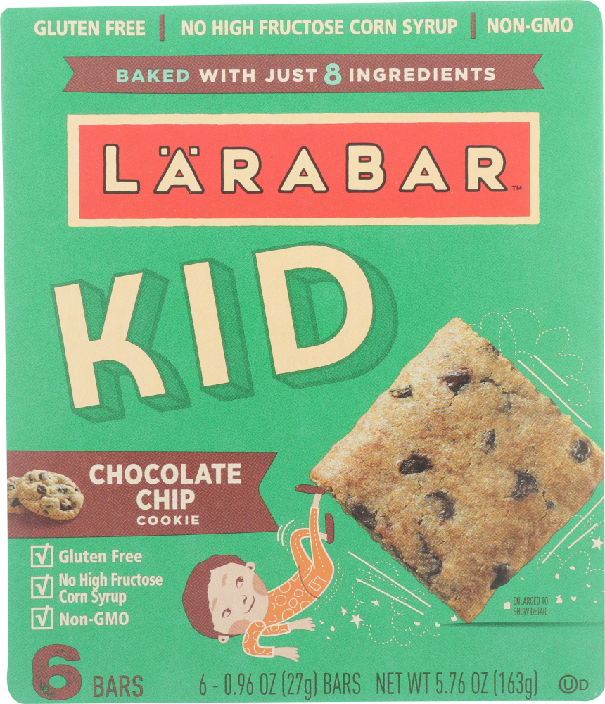 LARABAR: Kids Chocolate Chip Cookie Bar, 5.76 oz - 0021908109329