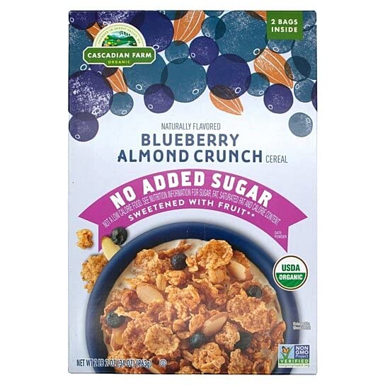  Organic Cascadian Farm Blueberry Almond Crunch (34 Oz, 2.12 Lbs) - 021908120232
