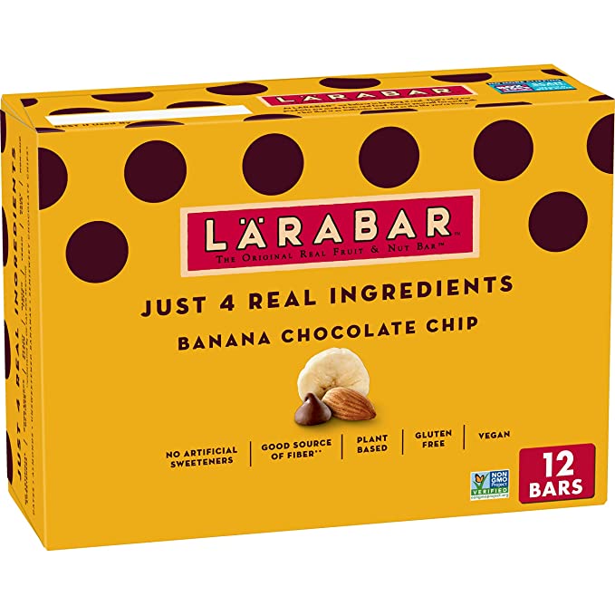 Larabar, Fruit & Nut Bar, Banana Chocolate Chip, Gluten Free, Vegan, 12 ct - 021908122786