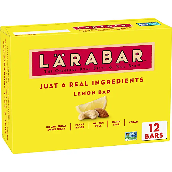 Larabar Lemon Bar, Gluten Free Vegan Fruit & Nut Bar, 1.6 oz Bars, 12 Ct - 021908122847