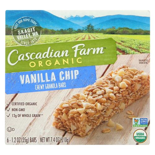 CASCADIAN FARM ORGANIC: Chewy Vanilla Chip Granola Bar, 7.4 oz - 0021908406763