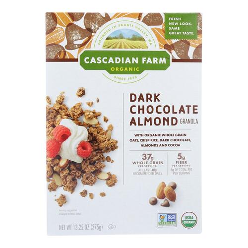  Cascadian Farm Organic Granola, Dark Chocolate Almond Cereal, 13.25 oz (Pack of 6) - 021908407722