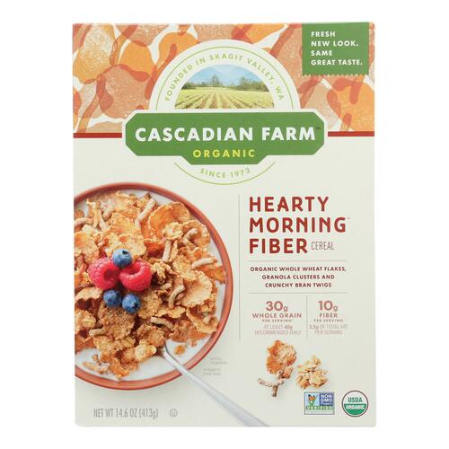  Cascadian Farm Organic Cereal, Hearty Morning Fiber, 14.6 oz (Pack of 10) - 021908455525
