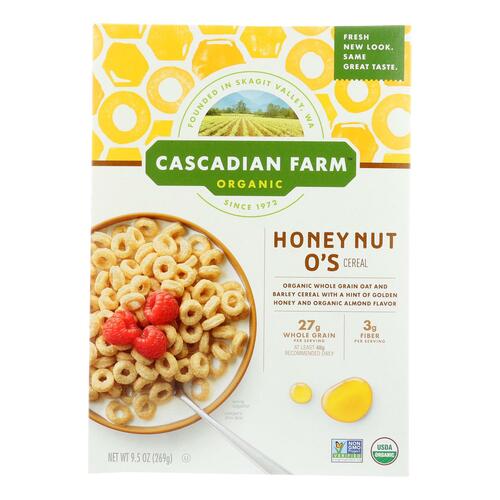 Cascadian Farm Organic Cereal - Honey Nut Os - Case Of 12 - 9.5 Oz - 0021908455594