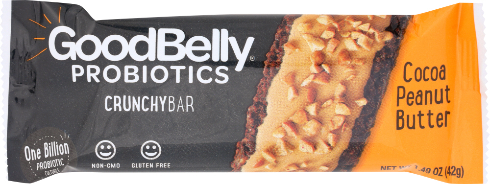 Goodbelly Cocoa Peanut Butter Probiotic Bar - 00021908515694