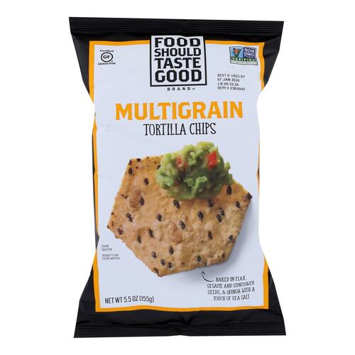 FOOD SHOULD TASTE GOOD: Natural Tortilla Chips Multigrain, 5.5 oz - 0021908812625