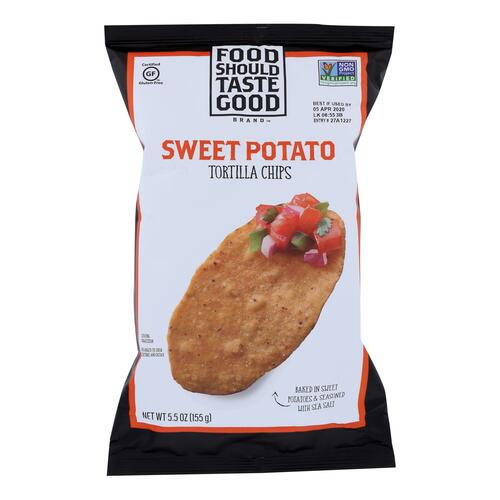 Food Should Taste Good Sweet Potato Tortilla Chips - Sweet Potato - Case Of 12 - 5.5 Oz. - 021908812649