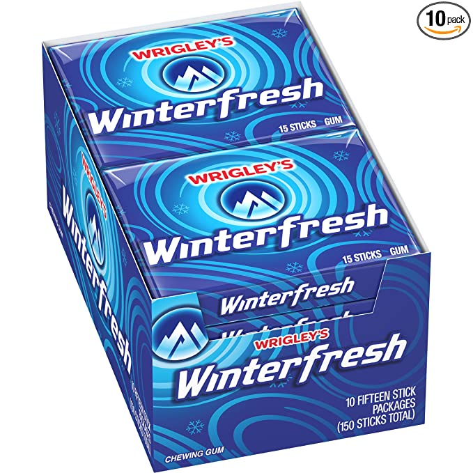 Wrigley's Winterfresh Gum 15-Stick Pack (10 packs) 15 Count - 022000107008